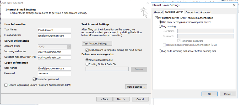 تنظیمات ایمیل در نرم‌افزارهای ایمیل 5
